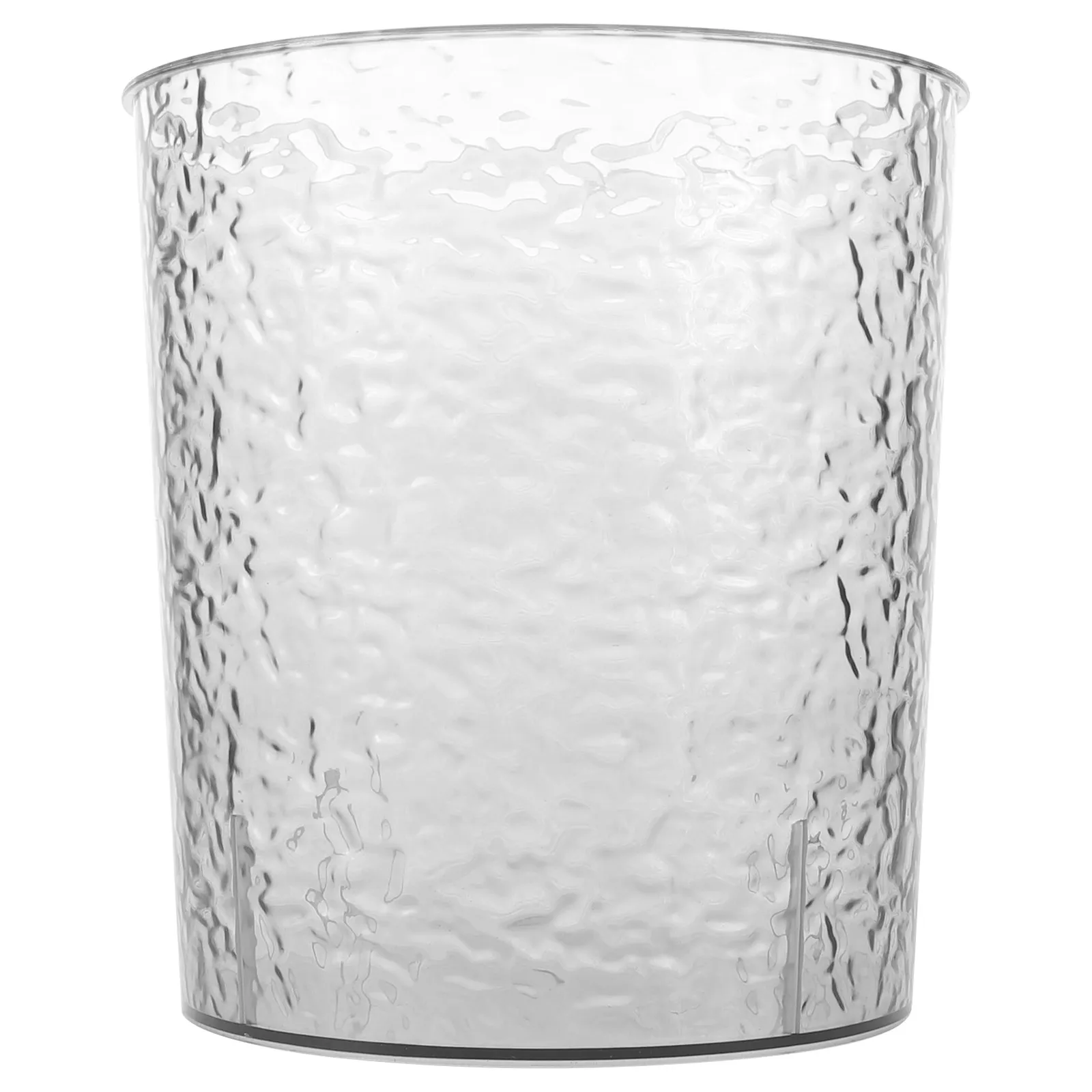 Medium Clear Trash Can Plastic Water Ripple Design Lid for Bathroom Kitchen Living Room Dorm Bedroom Grey Transparent Waste Bin