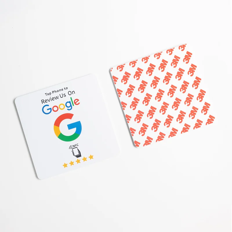 NTAG215 Square Google Review NFC Tap Sticker Adhesive Backing Tag 13.56MHz For Business Social Media Customer Reviews