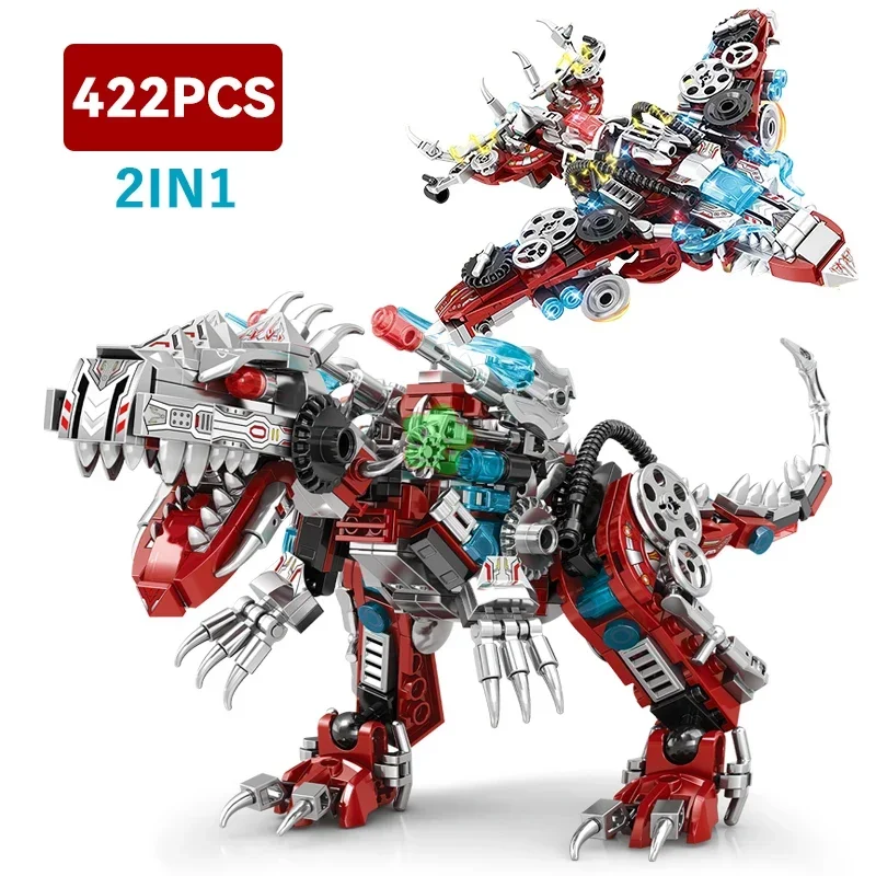 Jurássico mecânico Indominus Rex Building Blocks, dinossauro modelo mundial, Dino Park Bricks, Cidade lutador, brinquedo infantil, aniversário, 2 em 1