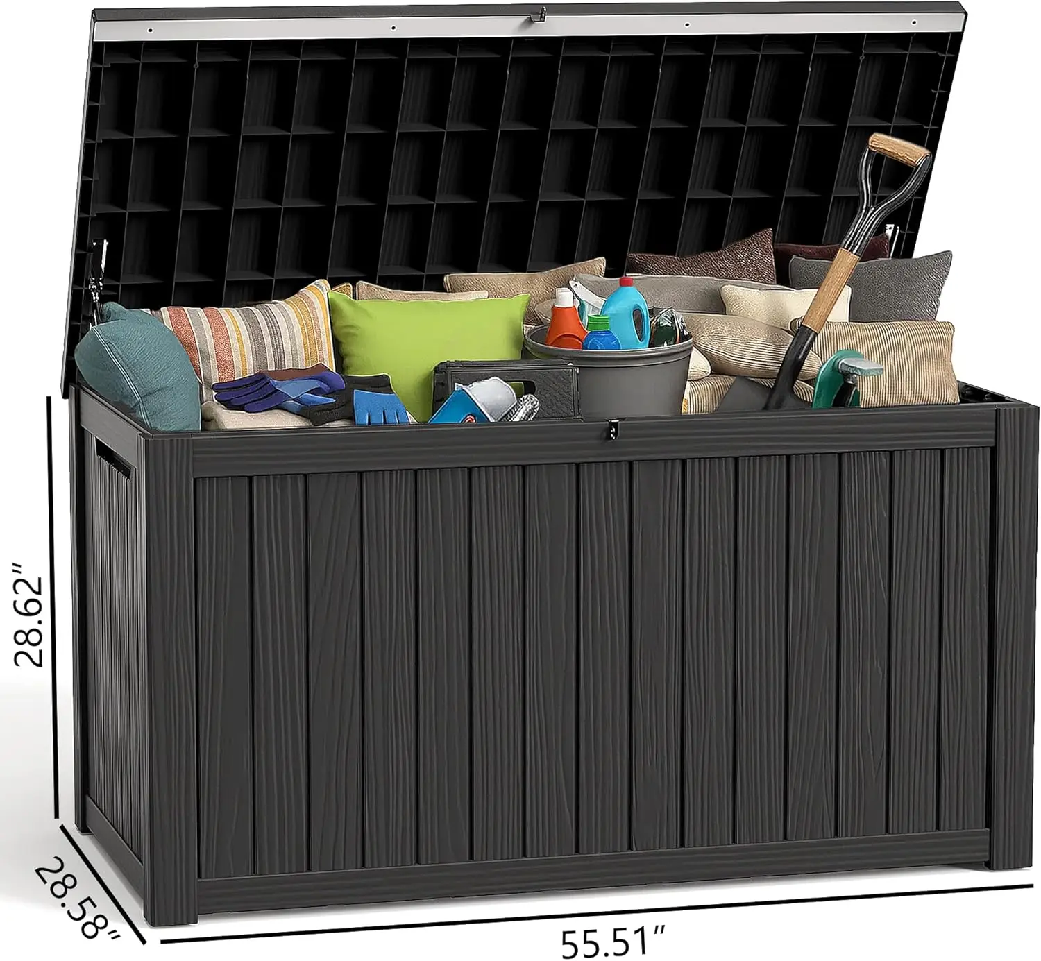 200 Gallon Deck Box Large Outdoor Storage Box for Patio Furniture,Outdoor Cushions,Garden Tools and Pool Supplies,Waterproof,Wea