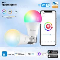 SONOFF WiFi Smart LED Light B02-BL-A60/A19 E27 Dimmable RGB LED Lamp App Voice Control Light Bulbs Works With Alexa Google Home