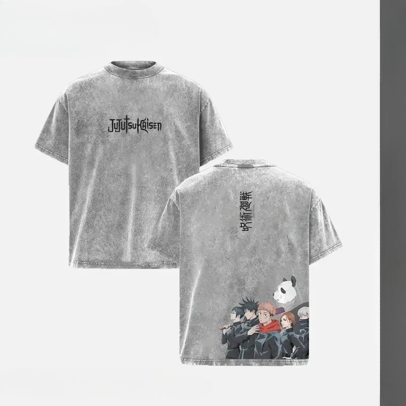Itadori Yuji Fushiguro Megumi Jujutsu Kaisen Anime Clothing Men Women T-shirts Washed T Shirt Vintage Cotton Tshirt Harajuku Top