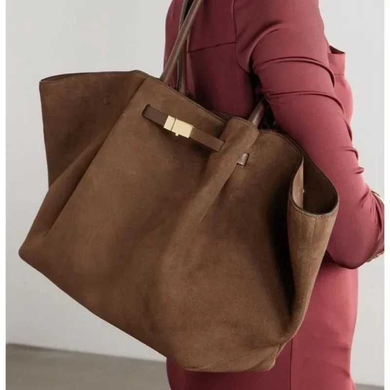 2024 New Autumn and Winter High-end Suede Frosted Tote Bag Commuting Retro One-shoulder Hand-held Armpit Bag for Women