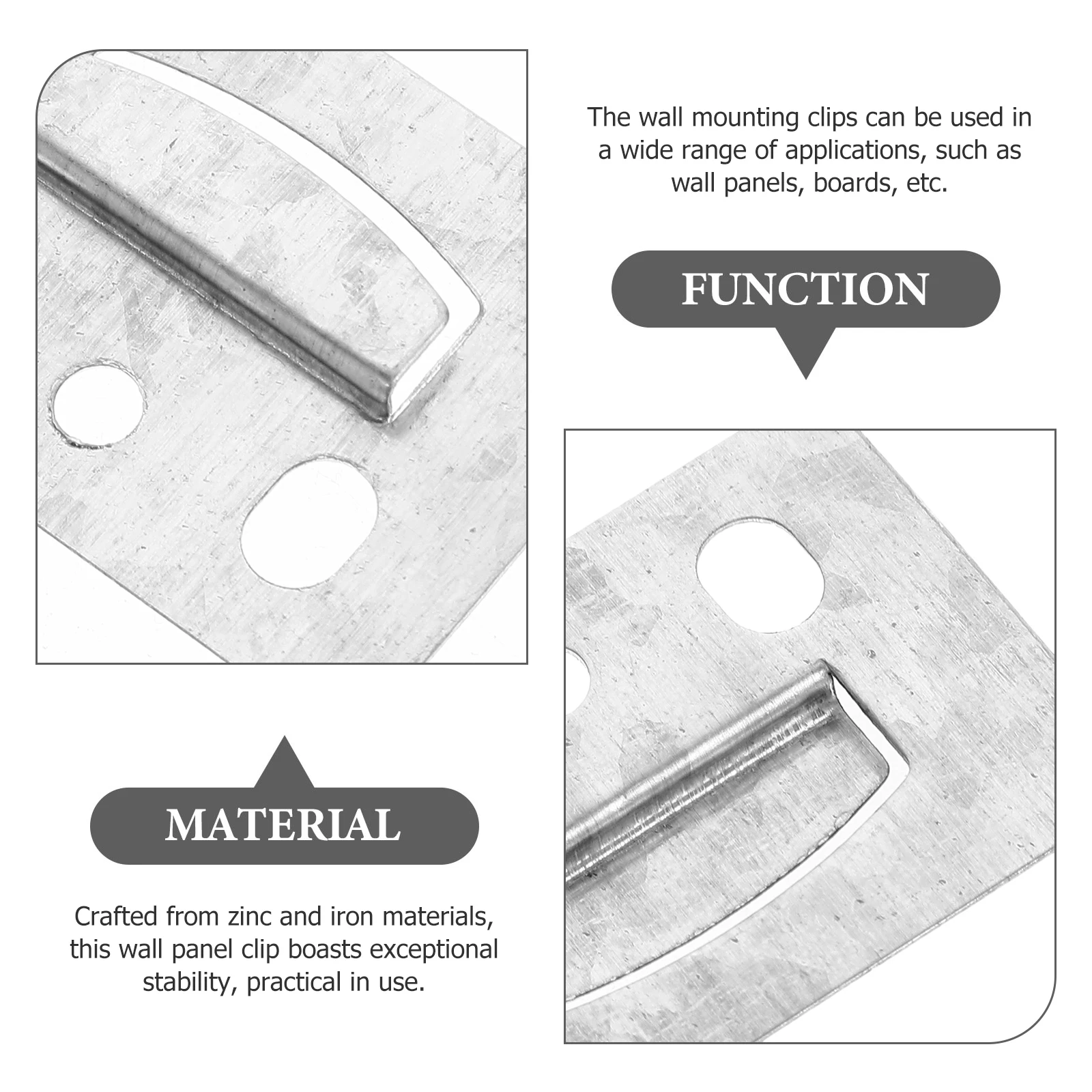 

100pcs Galvanized Clips Wall Panel Fixings 44x31mm Flush Mount Brackets Furniture Connectors Sturdy Hardware