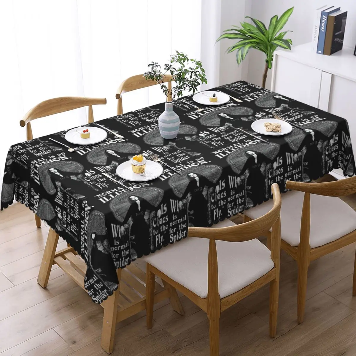 Morticia Addams Tablecloth Restaurant Kitchen Rectangular Tablecloth Festival Party Tablecloth Outdoor Dining Table Cover