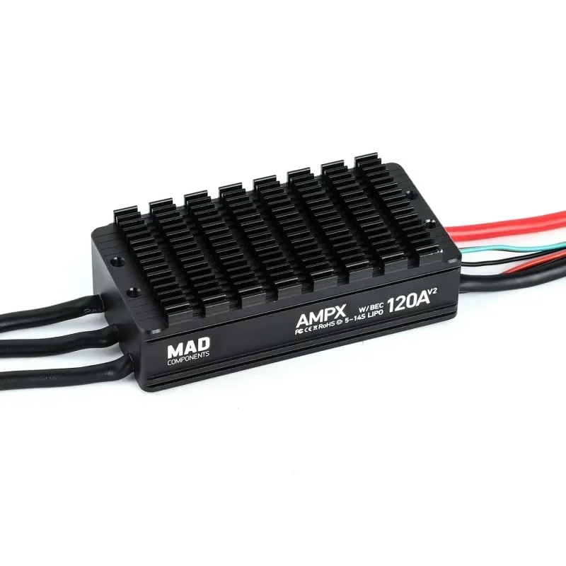 AvaCoreMAD AMPX 120A ESC 5-14S V2.0 Brushless Speed Controller DroneCAN CyphalCAN BEC for VTOL Fixed Wing Multirotor Drone Parts