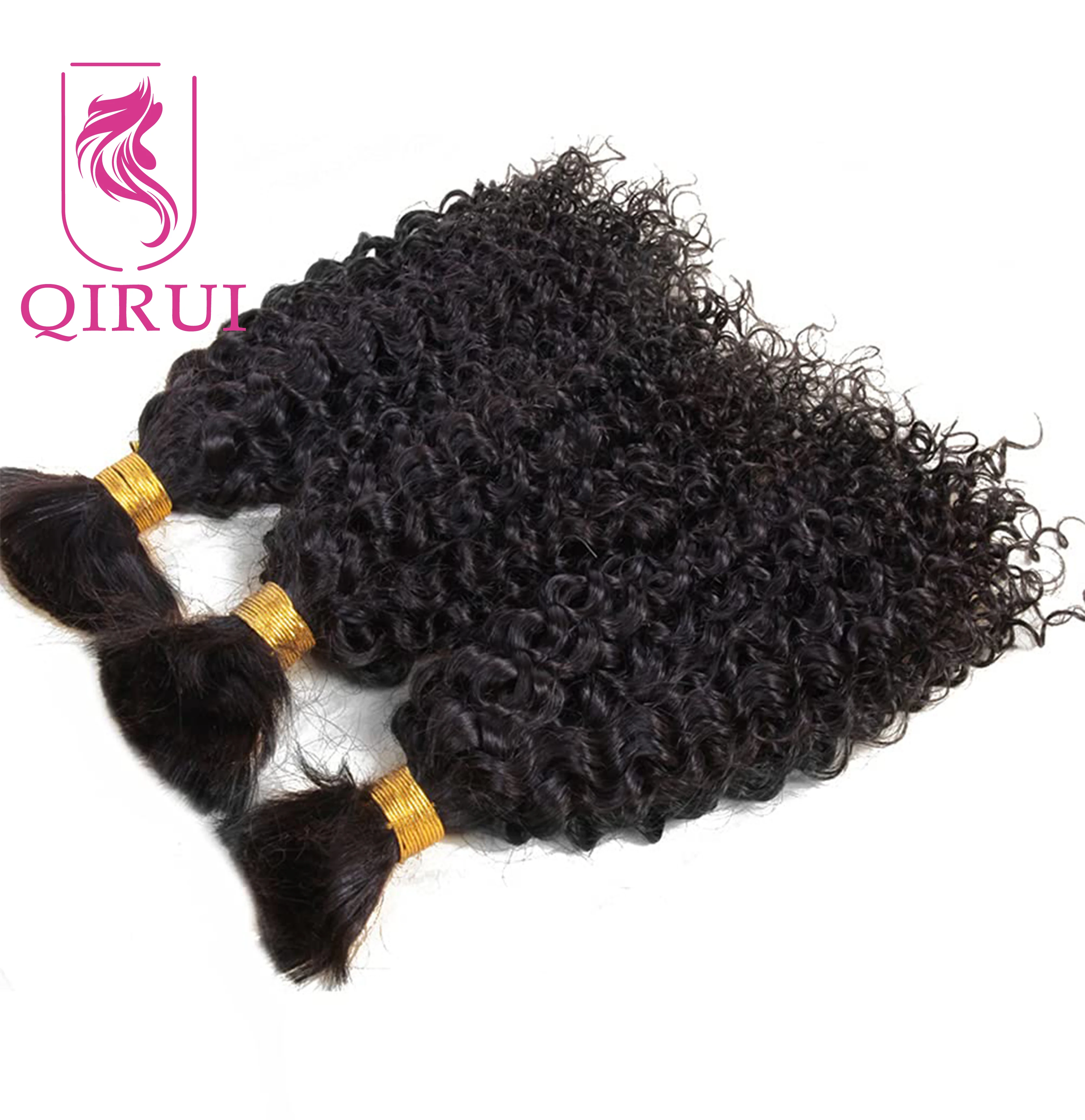 Bulk Human Hair For Braiding Kinky Curly Double Bulk Hair Bundles Extensions Wholesale No Weft Boho Braids Hair for Black Women