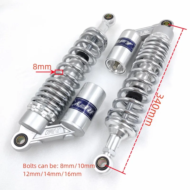 340mm 350mm 360mm 8mm Motorcycle Shock Absorbers for KX125  ZL900 cb400 CB500 xjr400  GPZ750 KZ1100 Z400G GPZ550 SR650 CB1000