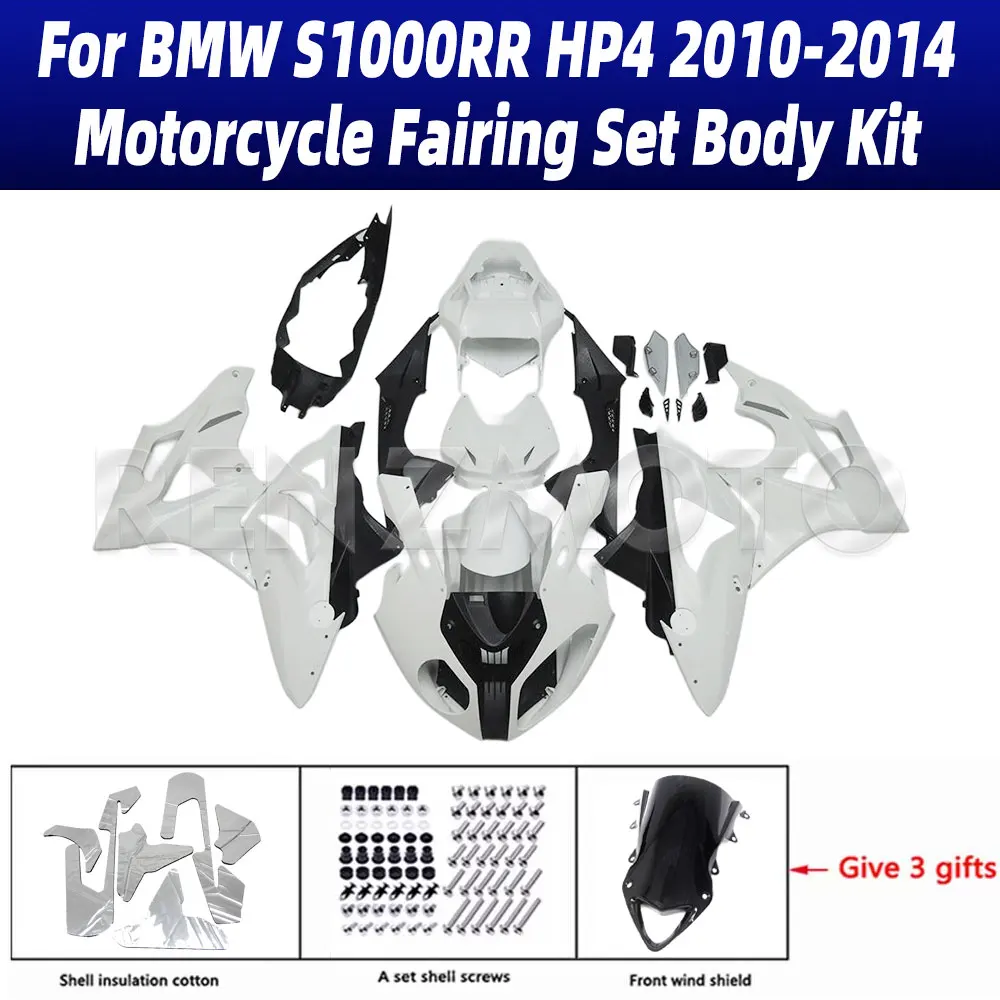 

For BMW S1000RR HP4 2010-2014 Unpainted Fairing Motorcycle Set Body Kit Decoration Plastic Guard Plate Accessories Shell