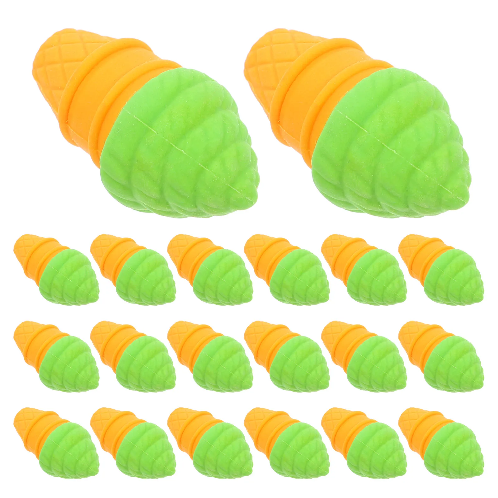 

30 Pcs Ice Cream Eraser Cartoon Press Erasers Hamburger Cute for School Caps Pencils Tpr Classroom