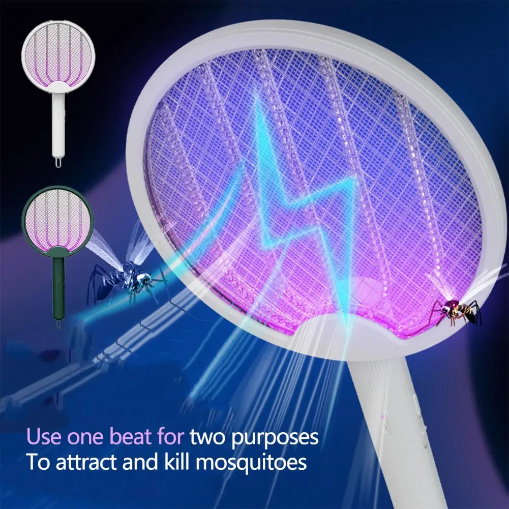 Practical Low Noise Electric Mosquito Swatter Foldable Design Kill Instantly Foldable Mosquito Racket Fly Trap