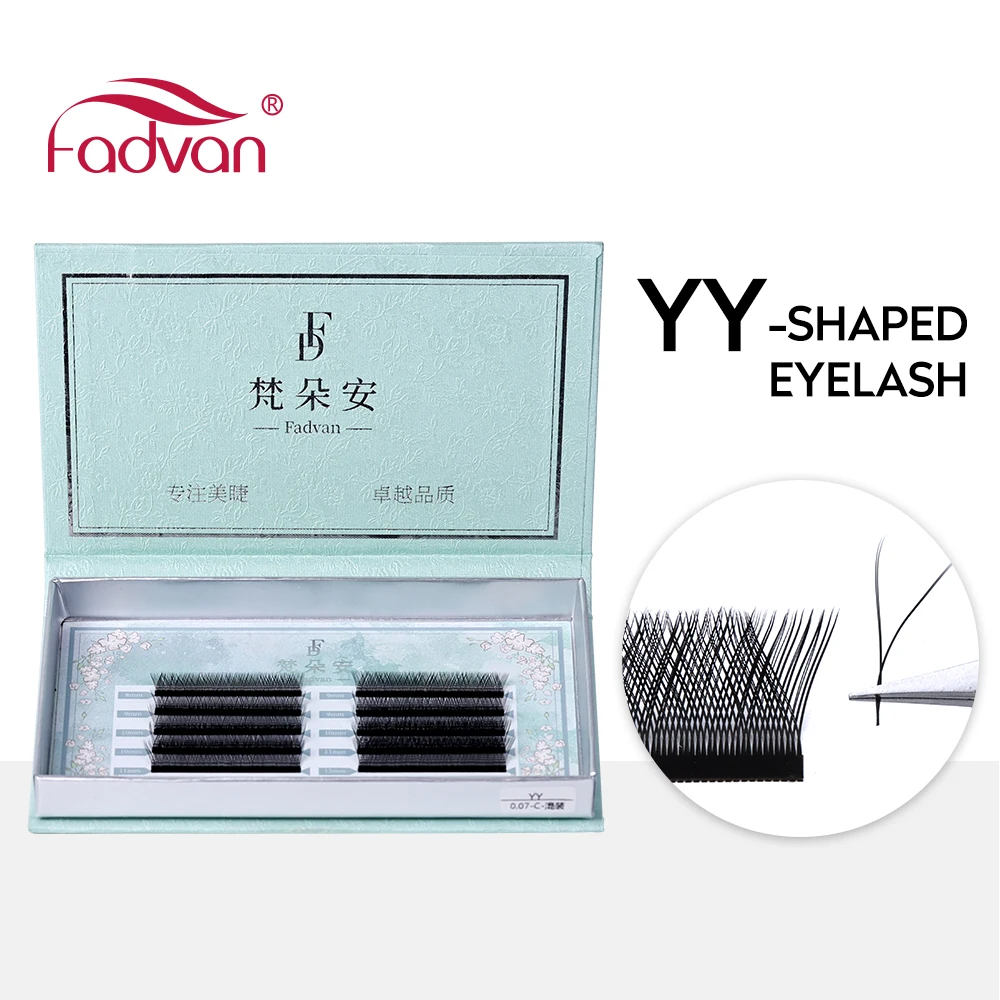 FADVAN YY Shape Lashes 0.05/0.07 Faux Mink B/C/D/DD/LC 8-14mm Natural Soft Premium False Eyelashes individual Makeup Black