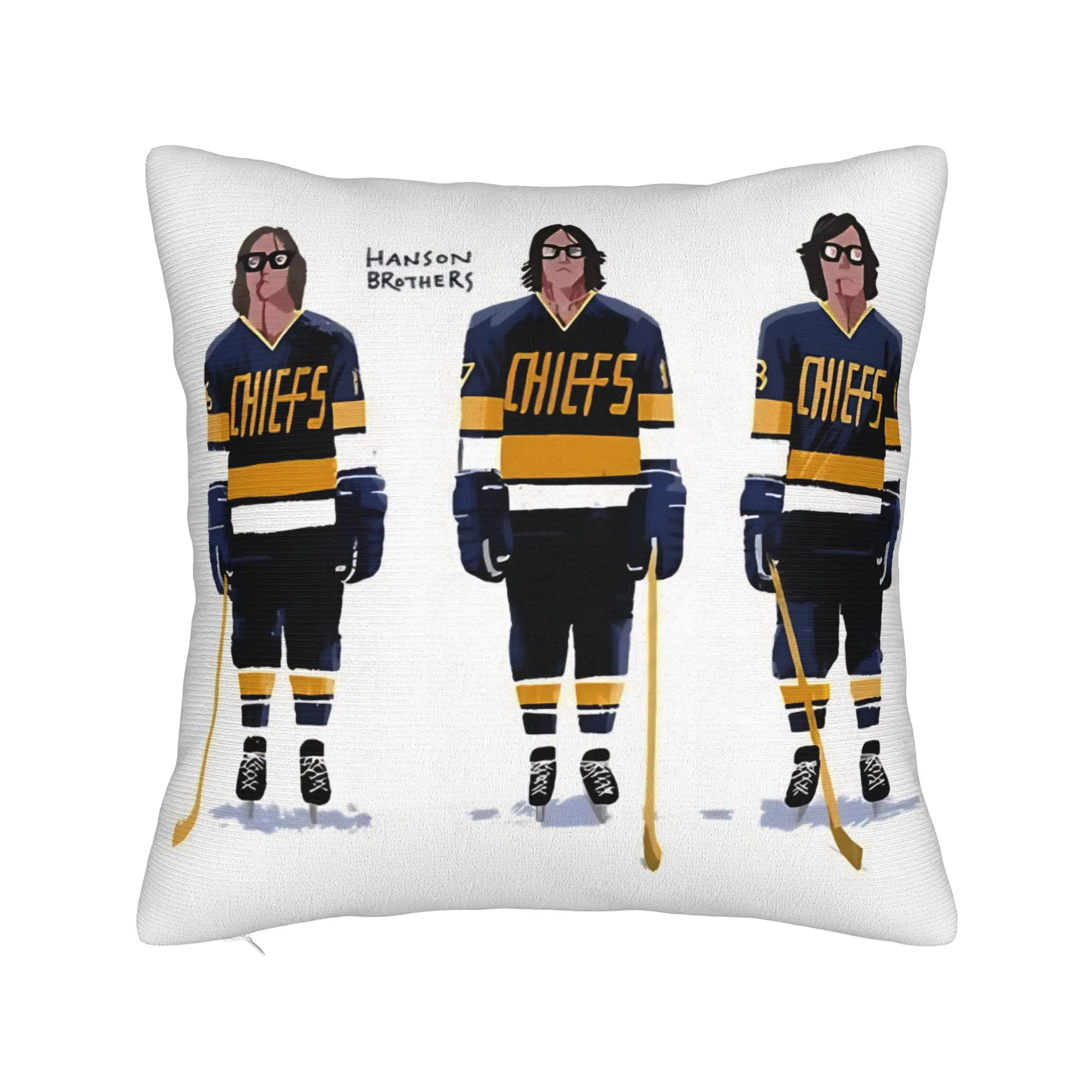 Hockey Hanson Brothers Pillow Cover  Comfy Cushion Cover Funny Pillow Case For Living Room Chair