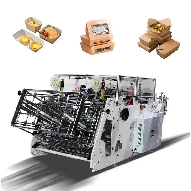 Kraft Paper Disposable Hamburger Box Forming Machine Carton Erecting Unit Box Making Machine Fast Food Sale 180pcs/min