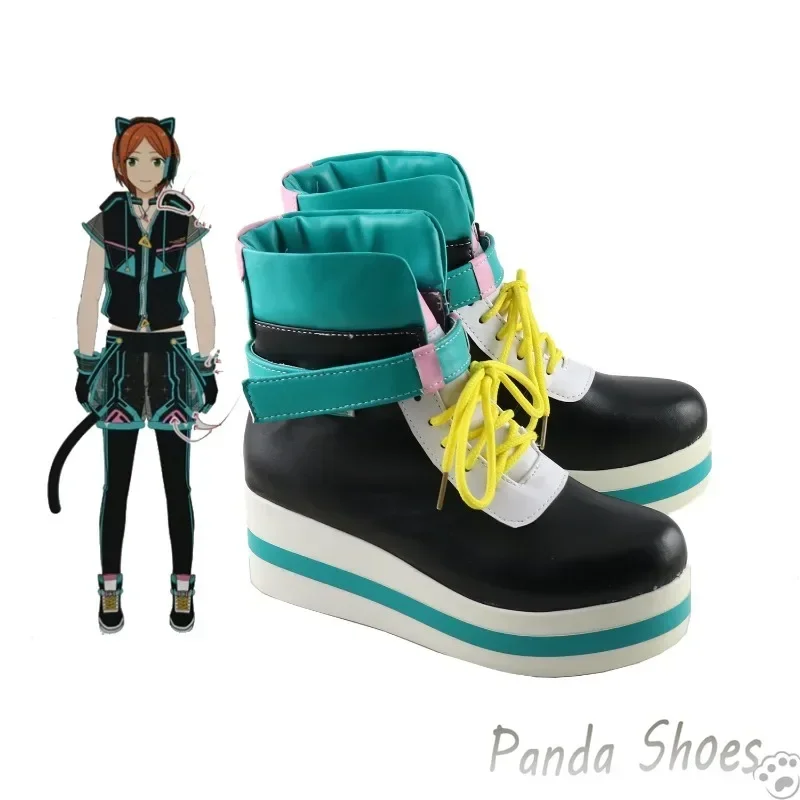 Ensemble Stars Aoi Yuta Cosplay Shoes Anime Game Cos Blue Boots ES Cosmic Production Cosplay Costume Prop Shoes for Halloween
