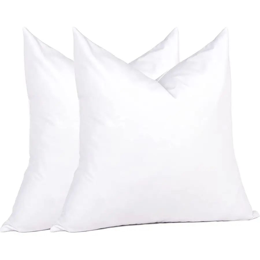 

Наполнители для подушек Euro Pillow, 24 x 24 дюйма, 2 штуки в упаковке, белые, наполнитель для подушек из пуха и пера, белые декоративные подушки для кровати, дивана и диванных подушек.