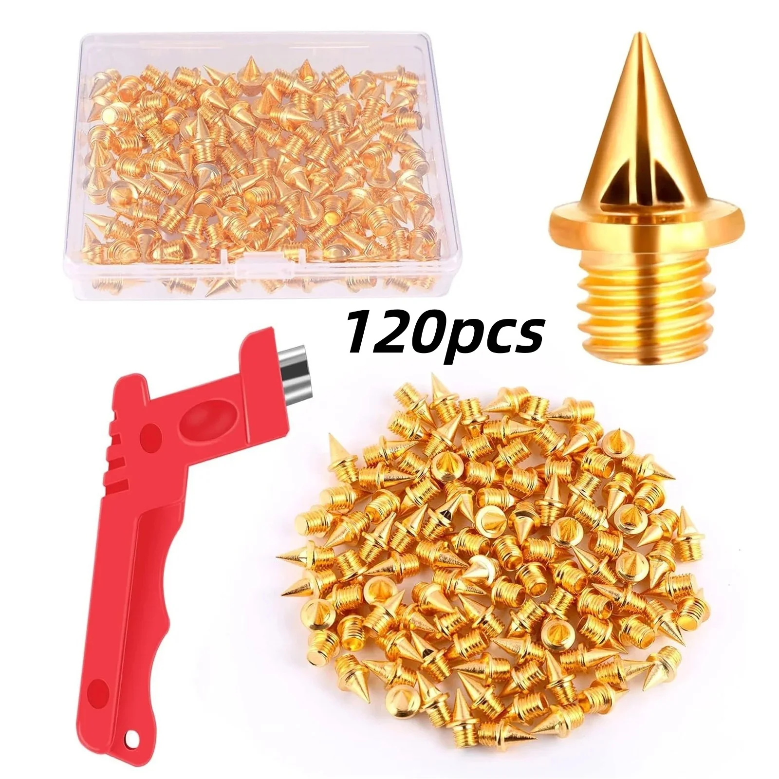 

120 шт. 1/4 дюйма, гусеничные и перекрестные шипы из нержавеющей стали, шипы для обуви для гольфа, сменные шипы для спринта, спортивные короткие кроссовки для бега