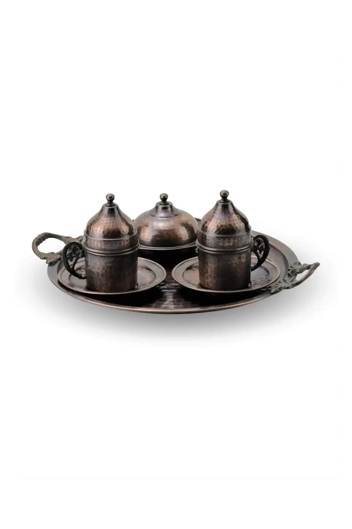 DOLBOVI Eskitme two person tattooed copper coffee set handmade espresso cup