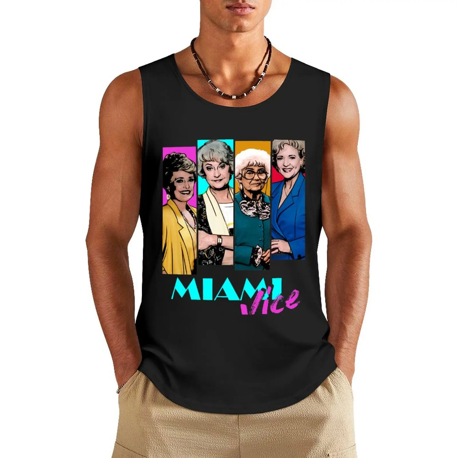 

Miami Vice Tank Top t shirt gym men clothings Top summer Short sleeve