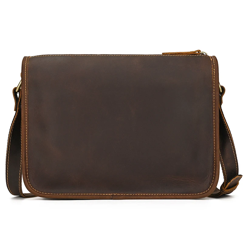 Imagem -02 - Casual Couro Crossbody Bolsa de Couro dos Homens Multi-bolso Bolsa de Ombro Portátil 7.9 Ipad Bolsa Estilingue Bolsa Masculino Moda Estilo