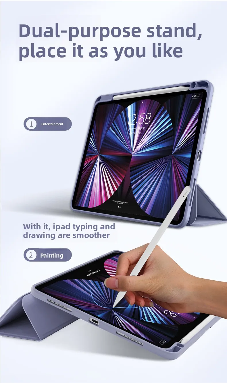 Für iPad 10. Generation Tablet-Schutzhülle Air54 Acryl 10,9 Transparent Pro11 Anti-Biegung 10,2 Zoll Hartschale – Detail 5