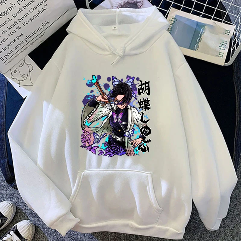 Funny Anime Kochou Shinobu Print Hoodie Fashion Women Casual Pullover Hoodies Ladies Sweatshirt