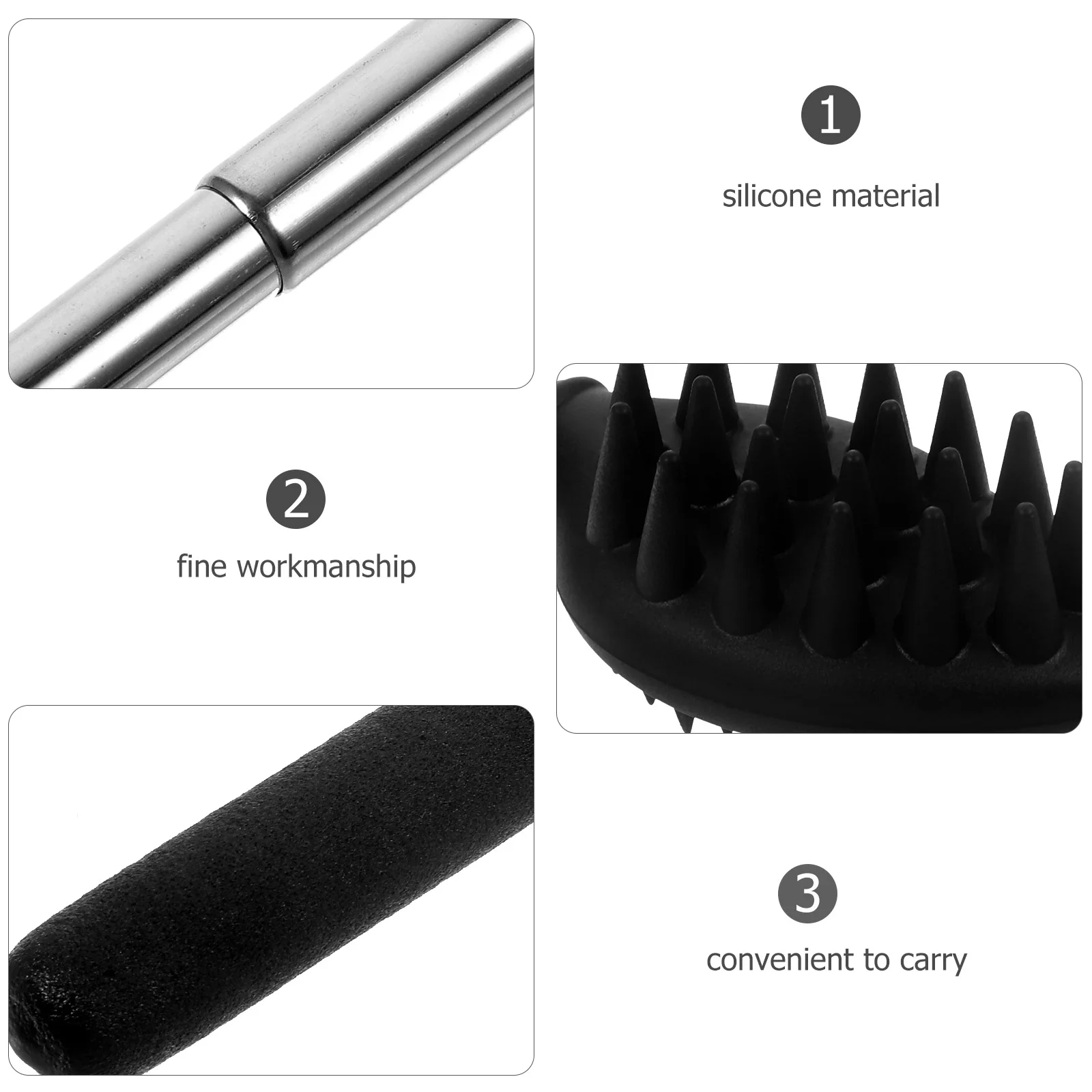 Body Massager แปรงทําความสะอาด Scratcher Claw ไฟฟ้ากลับ Telescopic อาการคันอุปกรณ์สีดําแบบพกพา Scratching TOOL