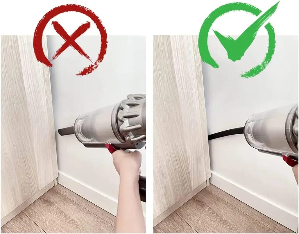 Long Flat Suction Nozzle Head For Dyson V7 V8 V10 V11 V15 Vacuum Cleaner Replacement Parts Soft Flexible Crevice Hose Nozzle Too