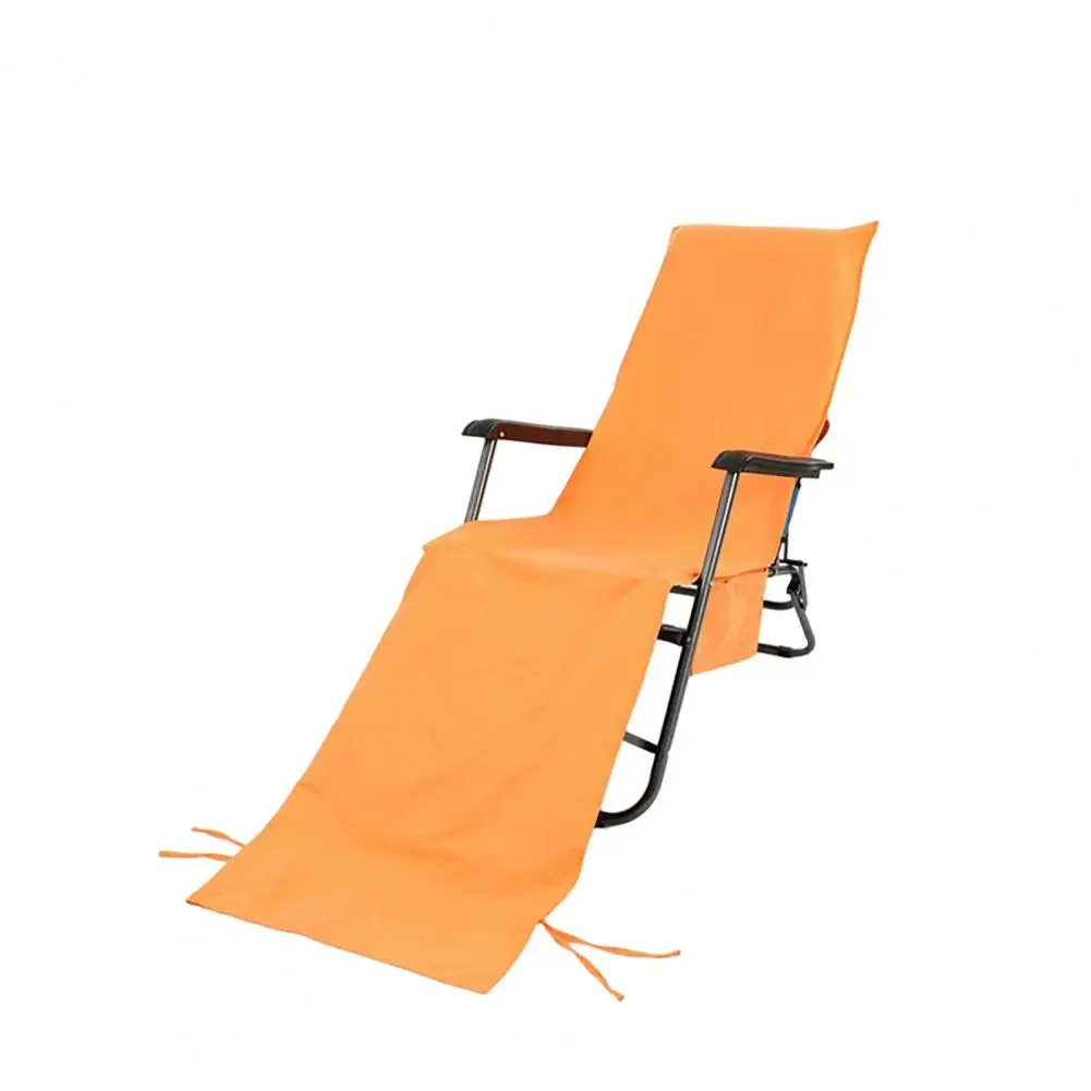 Quick-drying Chair Cover Beach Chair Cover with Side Pockets Quick Dry Lounge Towel for Sun Lounger Absorbent Pool Garden Chaise