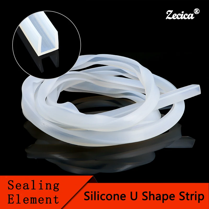 

1M Silicone Rubber U Shape Seal Strip Solid Gasket Window Car Door Shower Frameless Glass Edge Weatherstrip Soft Protect