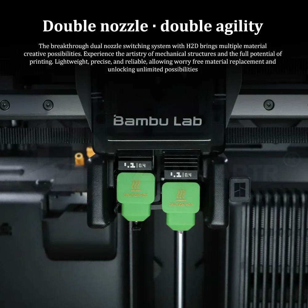 H2D H2C H2S Green Silicone Socks For Bambu Lab NEW Hotend Heating Block Kit Protective Sleeve for 3D Printer Accessories