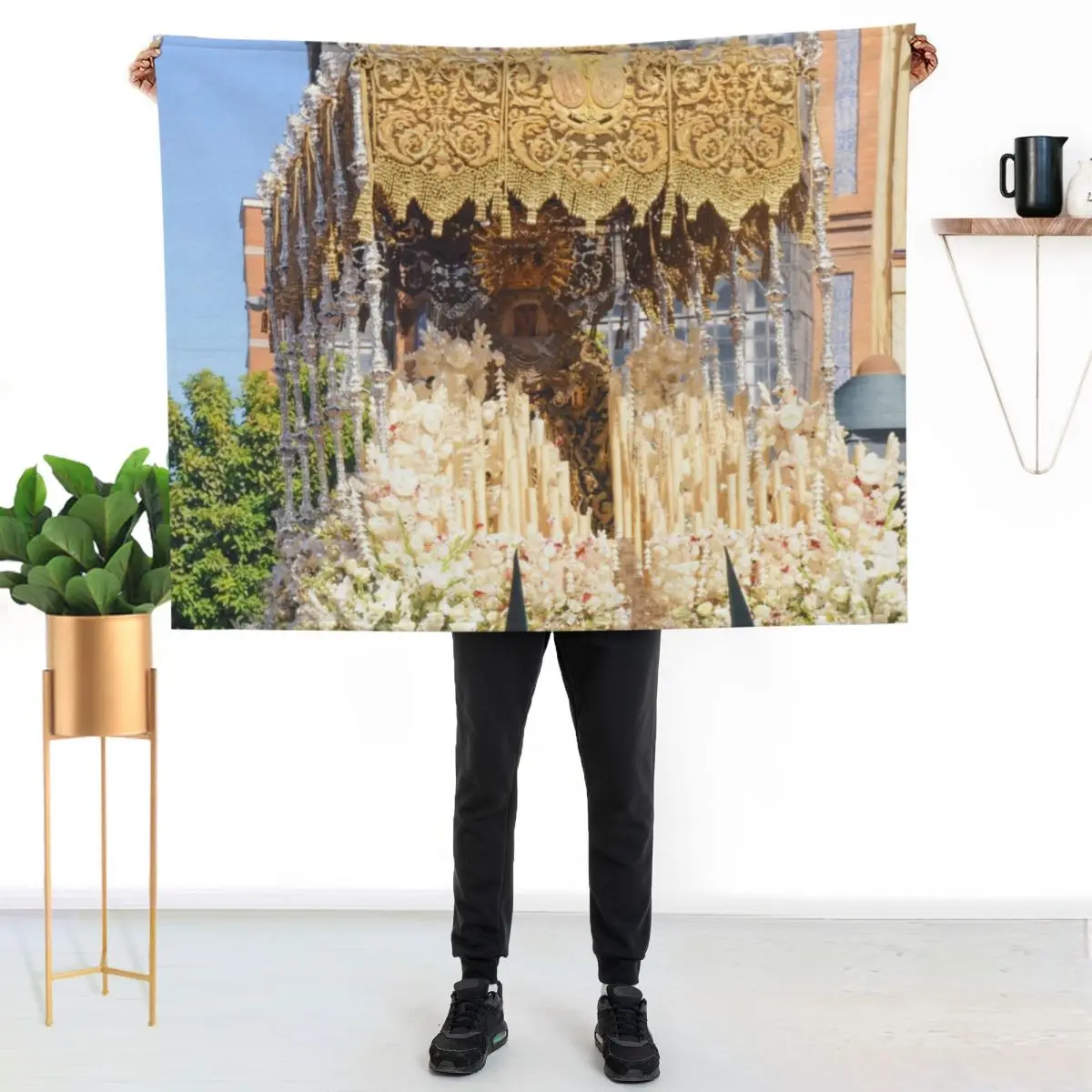 Esperanza de Triana, Sevilla, Semana Santa 2022 Throw Blanket cosplay anime Weighted Polar Flannel Fabric Hair Sofas Blankets