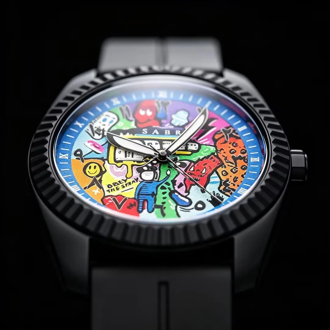 Top Casual Graffiti Comic Quartz Men's Watch Comic Cartoon Sport Steel Personality Waterproof Men Watch AAA Male Clock Relogio