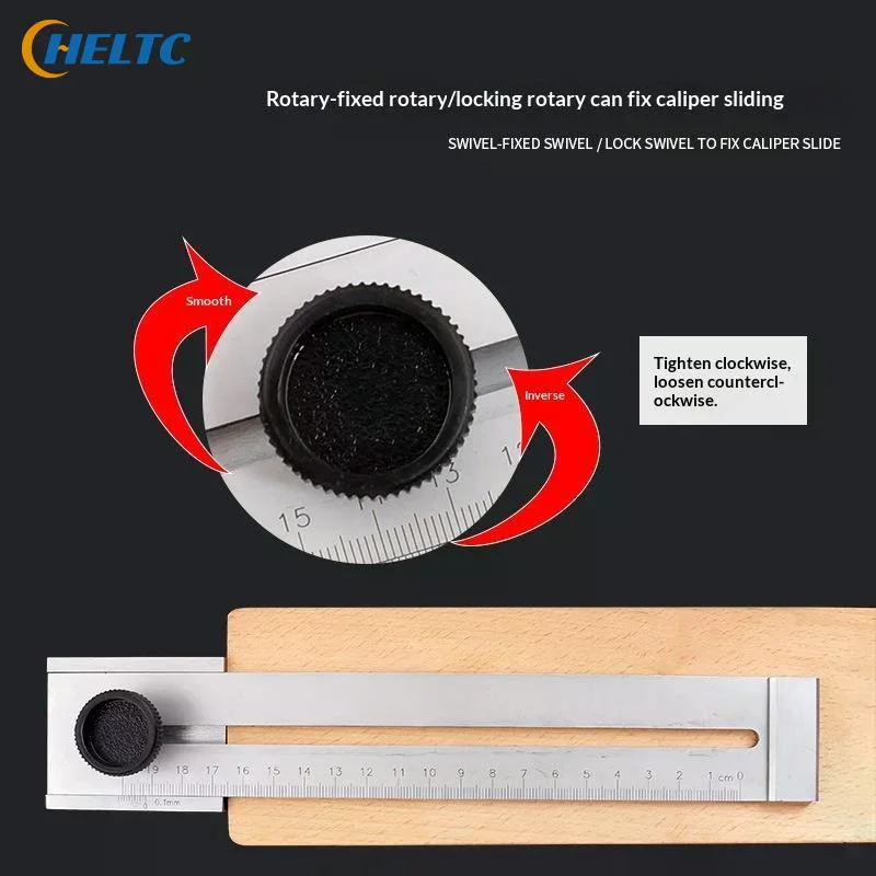Durable Steel Marking Gauge 200-300mm Precise Sliding Parallel Ruler Line Marker for Home DIY Woodworking Repair Work