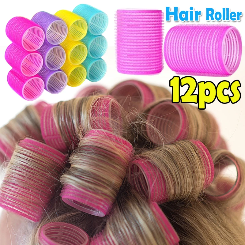 6/12pcs Self Grip Hair Rollers Magic Hair Curlers Set Salon Hairdressing Heatless Curling DIY Hairstyle Tools for Women Girl