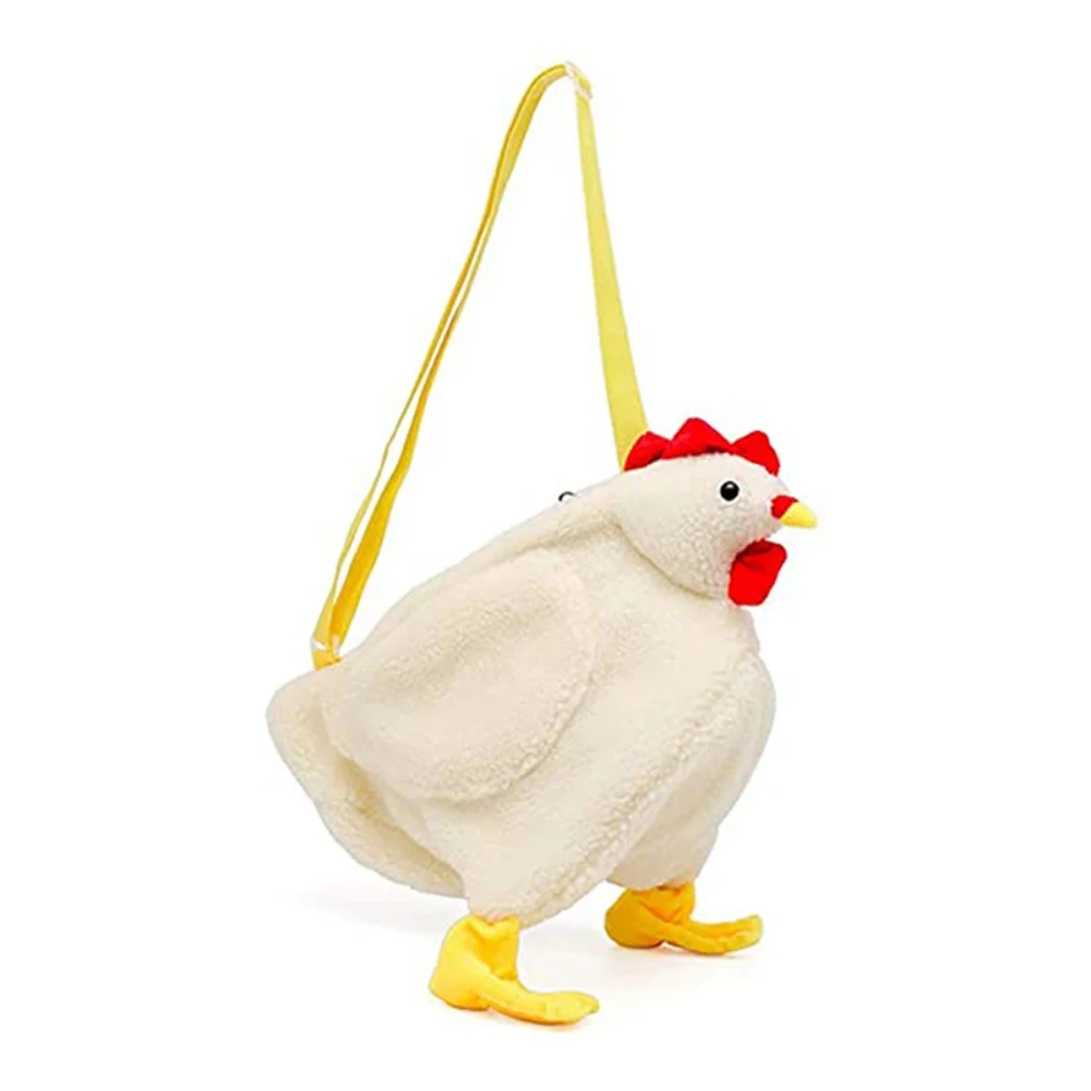 Chickens Shape Bag Zipper Crossbody Purse for Women Soft Fleece Fashion Handbags Cute Hen Shape Plush Bag Shoulder Bags 2023 New