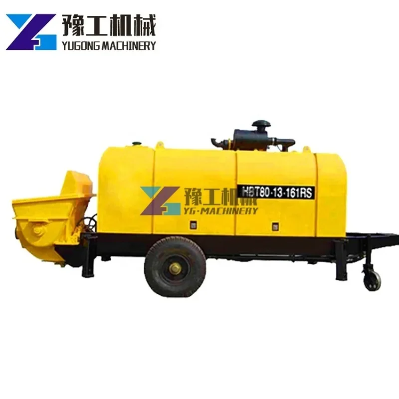 Mini Truck Diesel Small Concrete Pump Trailer Portable Concrete Pump Machine with Mixer view 4