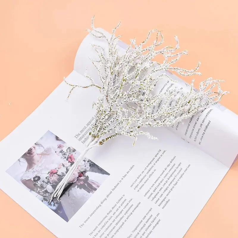 6 Stück Künstliche Pflanzen und Blumen, Bestseller für Zuhause, Hochzeit, Weihnachten, Schneepflanzen im Topf, DIY-Arrangement, Vase, Fotorequisiten – Detail 3