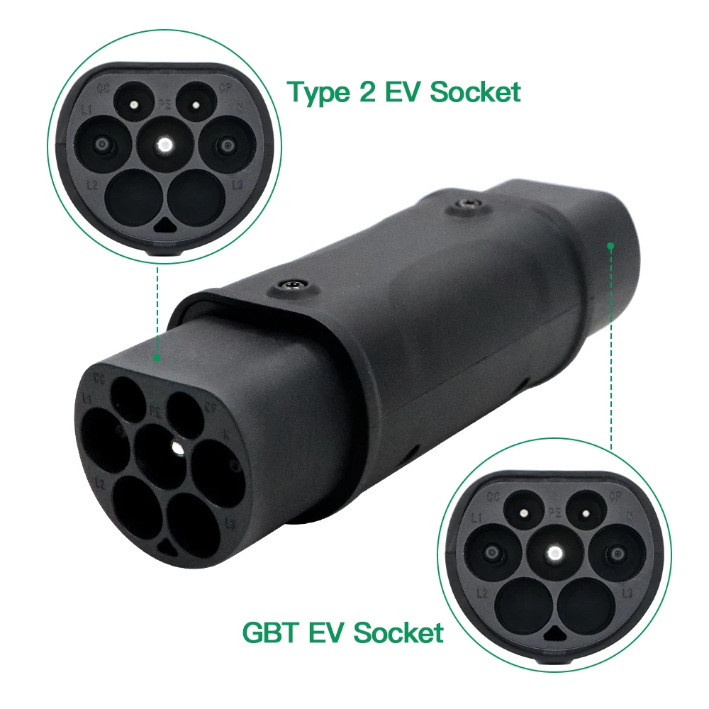 Chiefleed 타입 2-GBT EV 어댑터, IEC 62196-GB 중국 표준 중국 자동차 충전 컨버터 어댑터, CE 인증 통과 32A