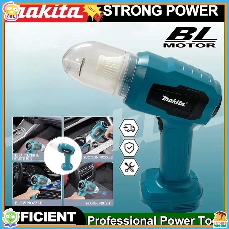 

Makita Mini Car Vacuum Cleaner Multifunction Handheld Rechargeable Power Tools Dust Collect For 18V Battery