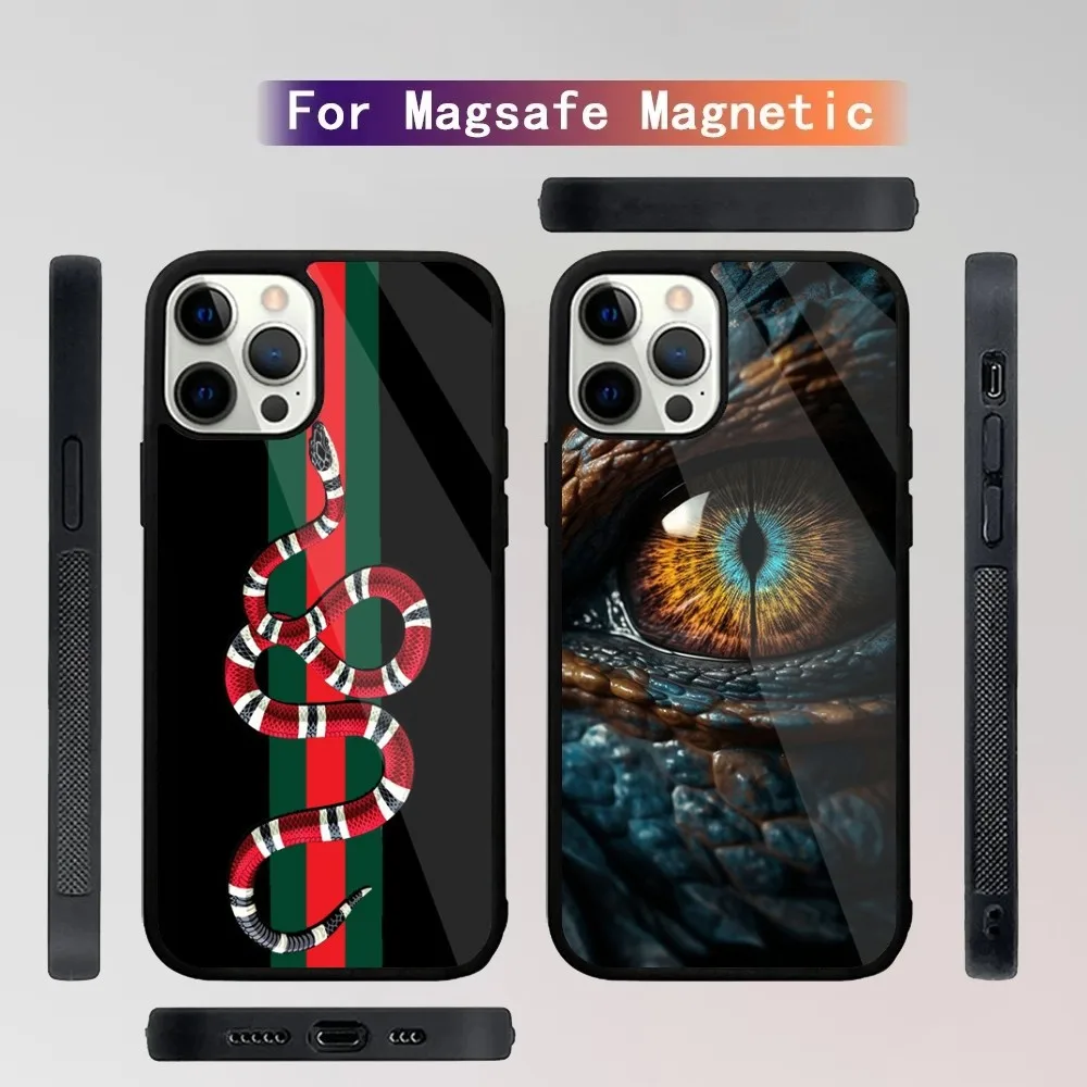 

Чехол-змея для телефона iPhone 15,14,13,12,11,Plus,Pro,Max Mini Magsafe, магнитная Беспроводная зарядка