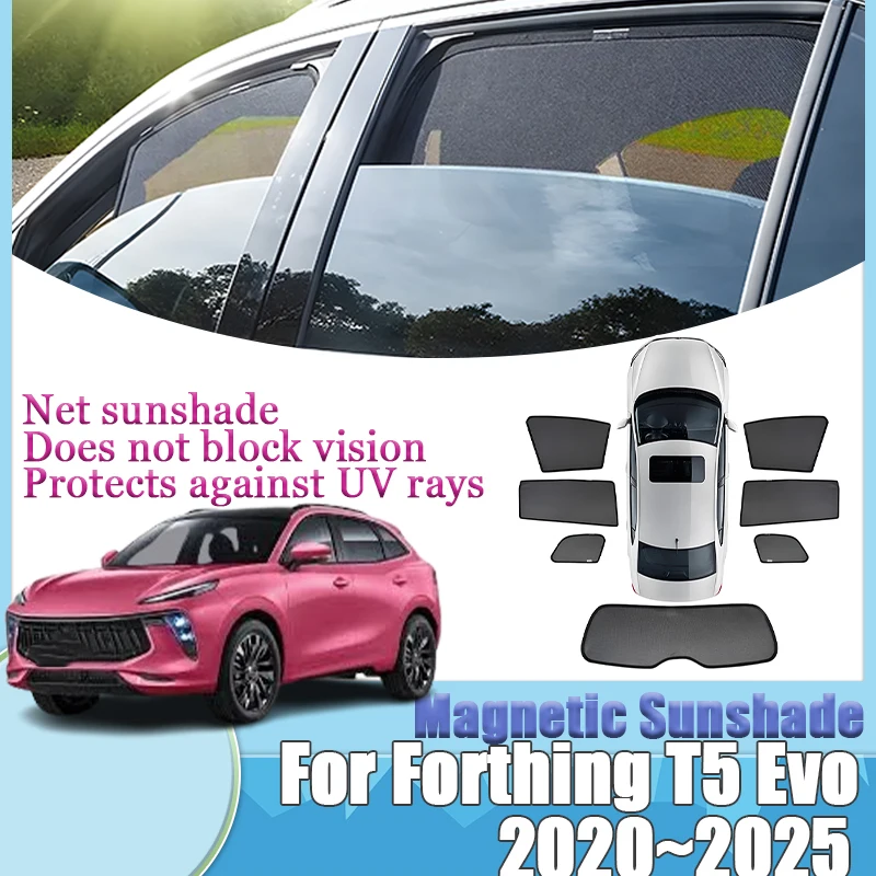 For Forthing T5 Evo Cirelli 5 2020-2025 Magnetic Sun Protection Mesh Sunshade Windshield Visor Tools Auto Insulation Accessories