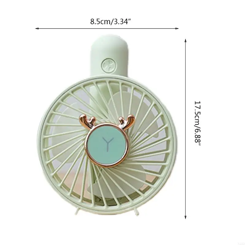 DEER DEER DEER TAY FAN Kích thước túi làm mát Quạt làm mát USB có thể sạc lại lông