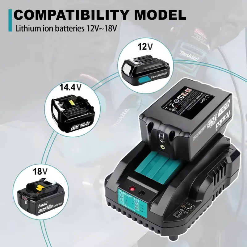 

Original Li-ion Battery Charger Quick Charge 18V 14.4V Power Tools Portable Charger US/EU Plug for Makita BL1415 BL1815 BL1830