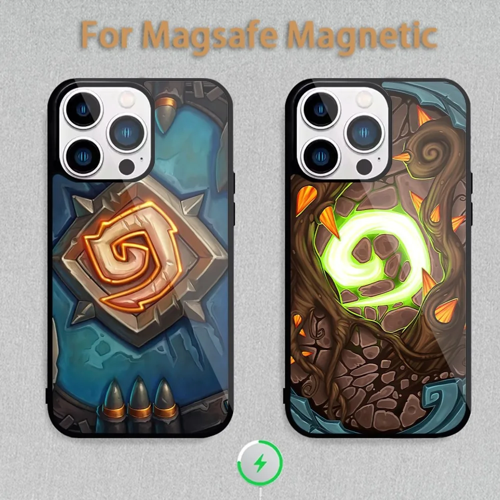 Game H-Hearthstones Phone Case For Magnetic Inductive Charging iPhone 11 12 13 14 15 Max Pro Mini Plus Shell