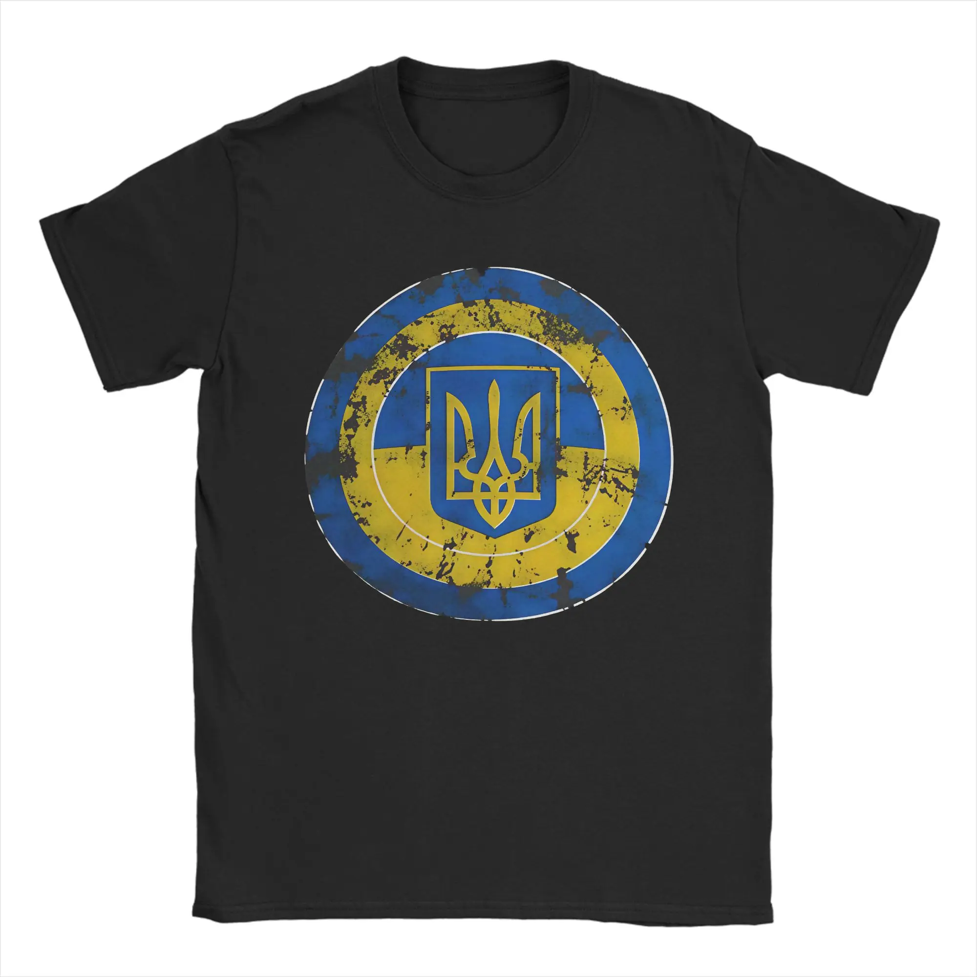 Ukrainian Tryzub Ukraine Flag T Shirt Men's  Awesome T-Shirts Summer Crewneck Novelty Tees Custom Logo Oversized Tops