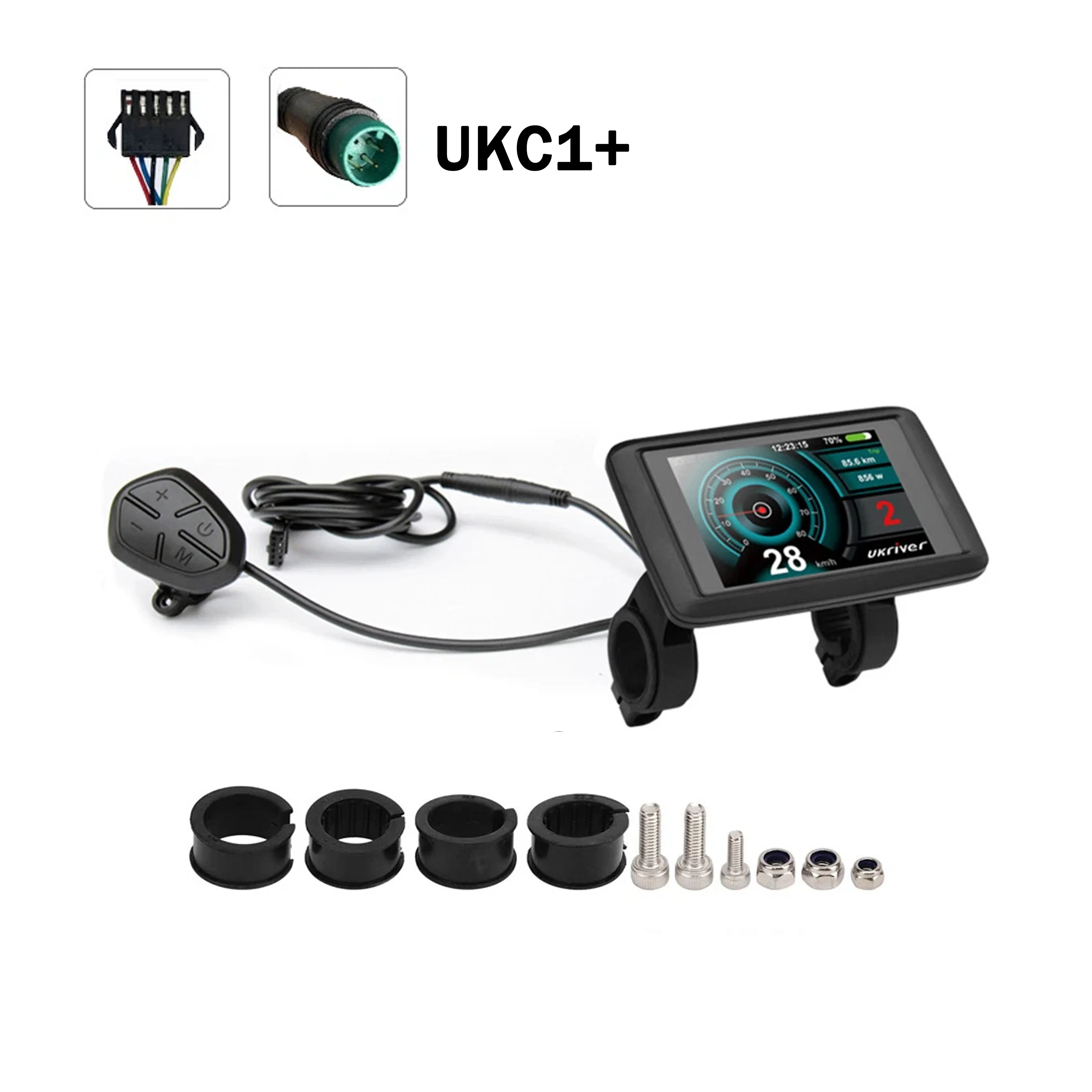 

EBike accessory 36V-72V LCD UKC1+ Color Display with UART No. 2 OMD Protocol for EBike With SM/Waterproof Connect
