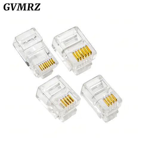 4Pin 6Pin 8Pin Cable End Connectors Plugs telephone connector internet connector RJ9 4P4C RJ11 6P4C 6P6C RJ45 8P8C Crystal