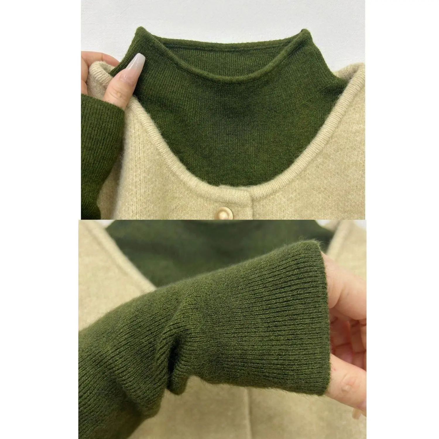 Fashionable Slim Fit Half High Neck Knit Top Women's Inner Wear Autumn Winter Thermal Polyester Spandex Blend Long Sleeve