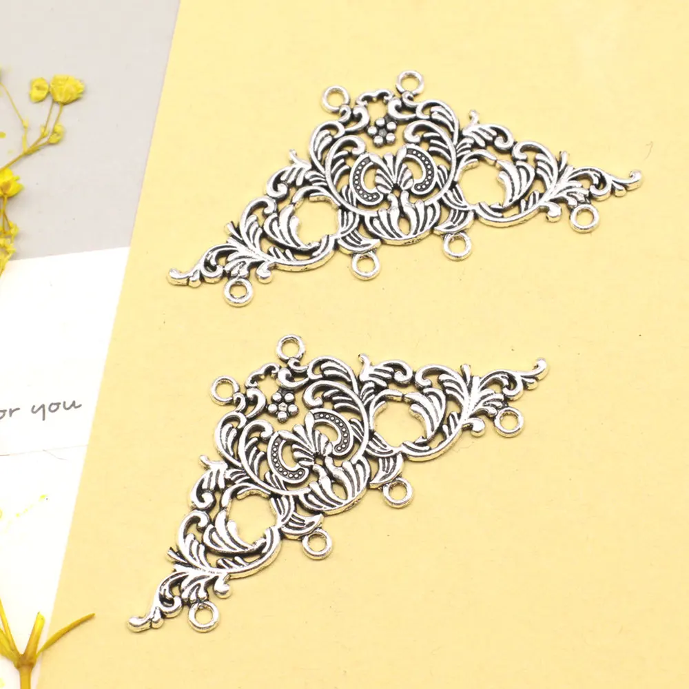 2pcs 68x3mm Xianglai Earring Connector Pendant For Necklace Girls Craft Ladies Jewelry Antique Silver Color